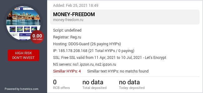 HYIPLogs.com widget for money-freedom.ru