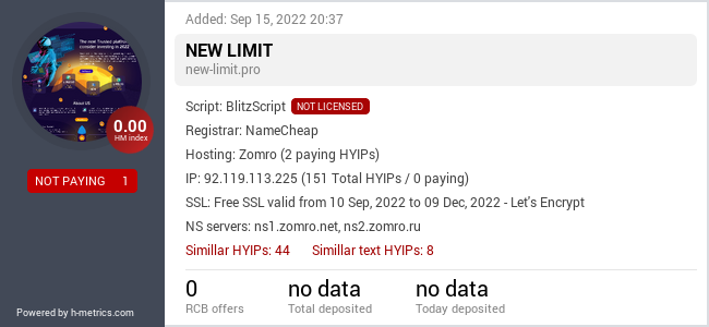H-metrics.com widget for new-limit.pro