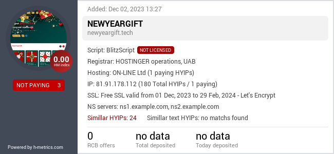 H-metrics.com widget for newyeargift.tech
