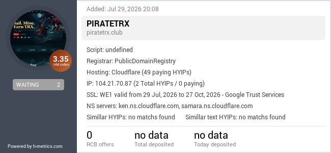 H-metrics.com widget for piratetrx.club