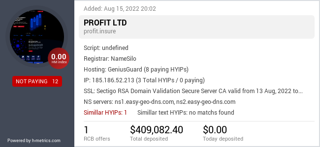 HYIPLogs.com widget for profit.insure