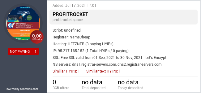 HYIPLogs.com widget for profitrocket.space