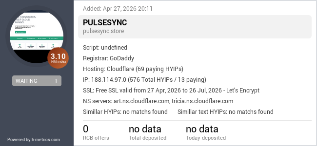 H-metrics.com widget for pulsesync.store