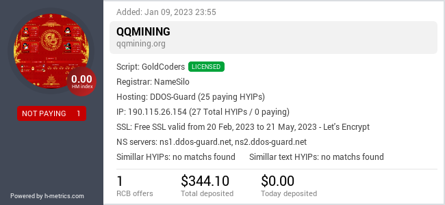 HYIPLogs.com widget for qqmining.org