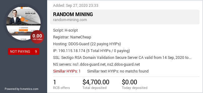 HYIPLogs.com widget for random-mining.com