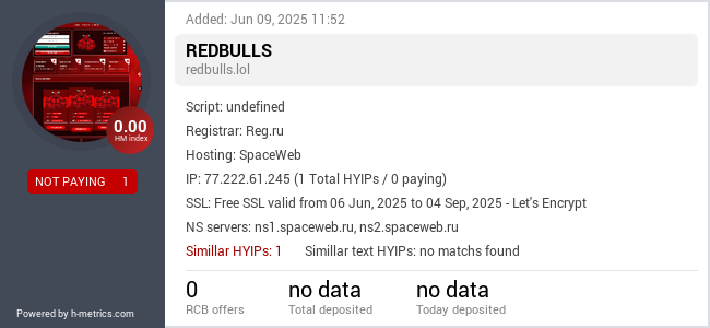H-metrics.com widget for redbulls.lol