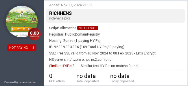 H-metrics.com widget for rich-hens.pics