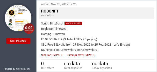 HYIPLogs.com widget for robonft.ru