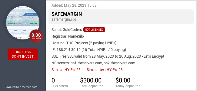 H-metrics.com widget for safemargin.sbs