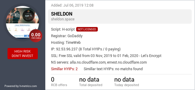 HYIPLogs.com widget for sheldon.space