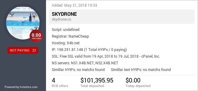 H-metrics.com widget for skydrone.cc