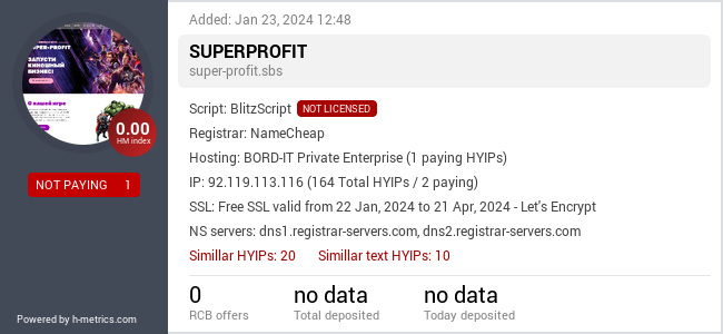 H-metrics.com widget for super-profit.sbs