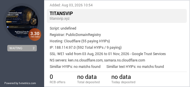 H-metrics.com widget for titansvip.xyz