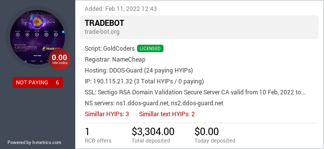 HYIPLogs.com widget for trade-bot.org