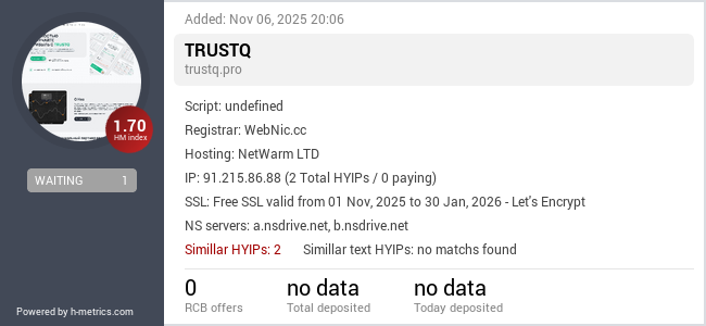 H-metrics.com widget for trustq.pro
