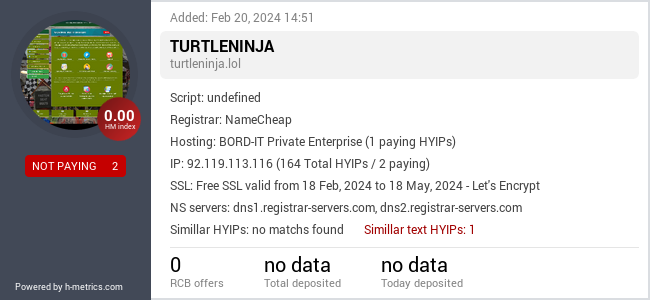 H-metrics.com widget for turtleninja.lol