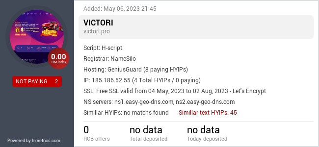 H-metrics.com widget for victori.pro