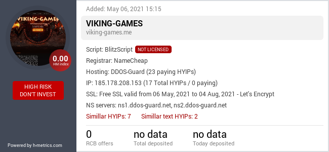 HYIPLogs.com widget for viking-games.me