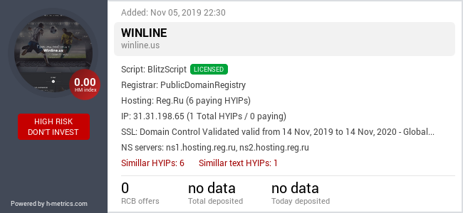 HYIPLogs.com widget for winline.us