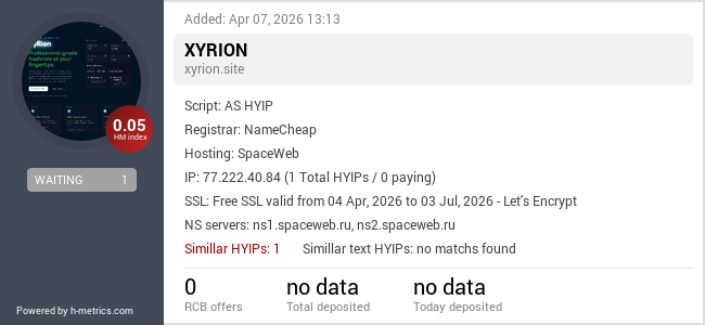 H-metrics.com widget for xyrion.site